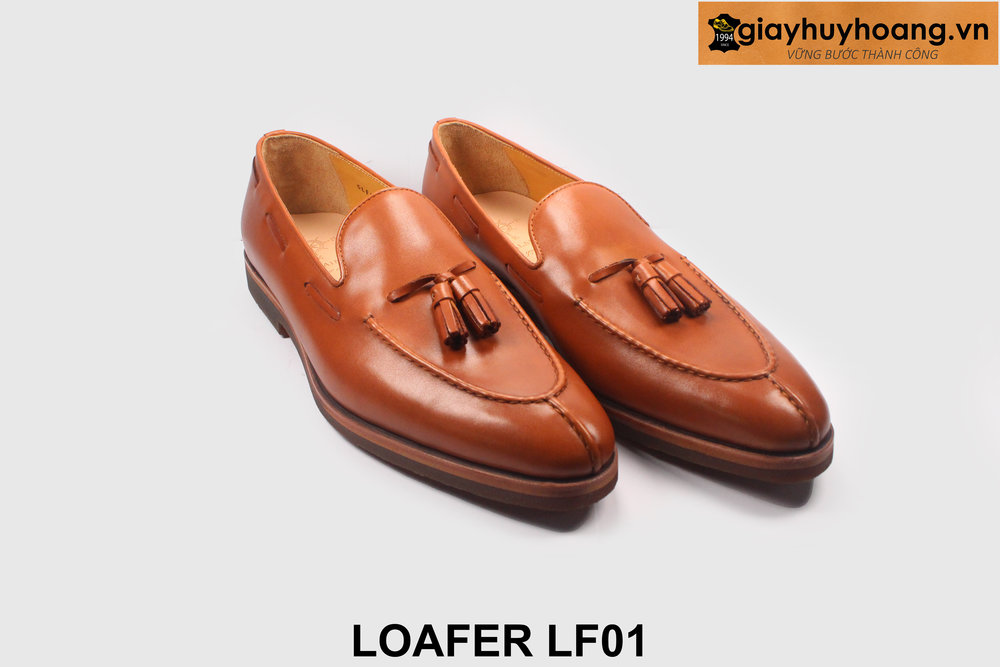 ban-giay-luoi-nam-cao-cap-de-cao-su-giayhuyhoang-lf01-14 Giày lười nam trẻ trung hàng hiệu màu bò Loafer LF01 004