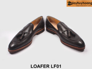 Giày lười nam có chuông đế cao su màu nâu Loafer LF01 003