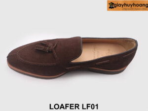 Giày da lười nam da lộn nâu chính hãng Loafer LF01 005