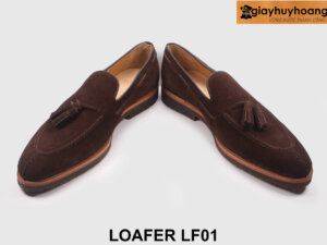 Giày da lười nam da lộn nâu chính hãng Loafer LF01 003
