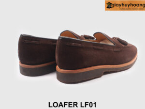 Giày da lười nam da lộn nâu chính hãng Loafer LF01 002