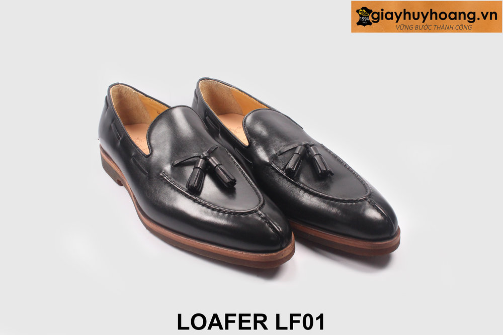 ban-giay-luoi-nam-cao-cap-de-cao-su-giayhuyhoang-lf01-3 Giày lười nam có chuông đế cao su tự nhiên Loafer LF01 005
