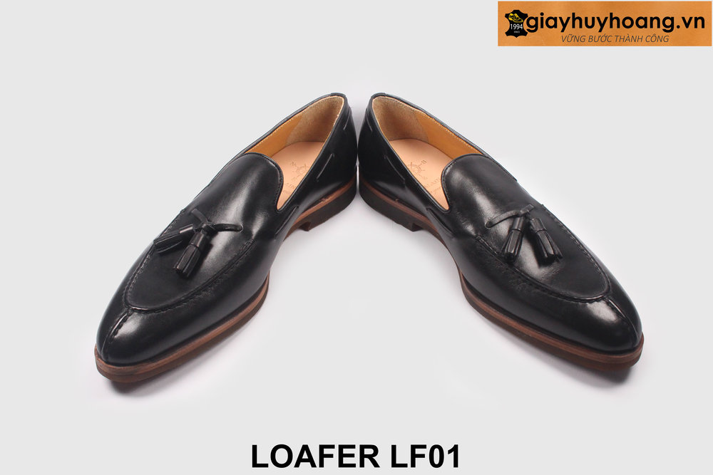ban-giay-luoi-nam-cao-cap-de-cao-su-giayhuyhoang-lf01-4 Giày lười nam có chuông đế cao su tự nhiên Loafer LF01 004