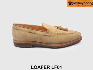 Giày da lười nam da lộn màu Be chính hãng Loafer LF01 001