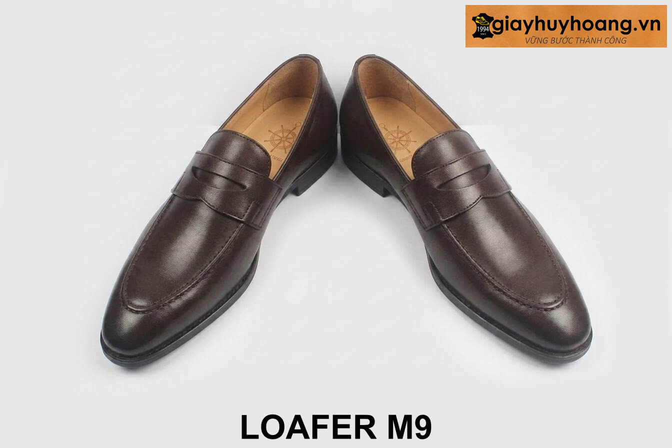 ban-giay-luoi-nam-cao-cap-loafer-m9-nau-4 Giày lười nam màu nâu công sở chính hãng Loafer M9 002