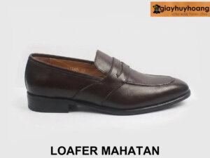 Giày da lười nam công sở nam tính nâu Loafer Manhatan 001