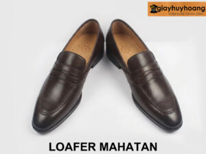 Giày da lười nam công sở nam tính nâu Loafer Manhatan 002