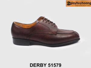 Giày da nam màu nâu dập vân thời trang Derby 51579 001