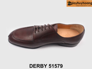 Giày da nam màu nâu dập vân thời trang Derby 51579 005