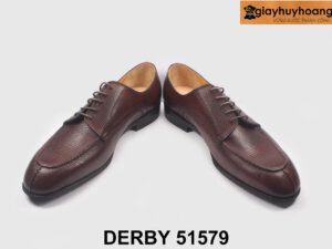Giày da nam màu nâu dập vân thời trang Derby 51579 003