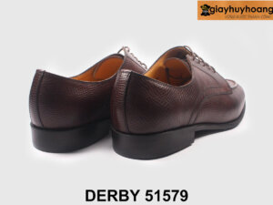 Giày da nam màu nâu dập vân thời trang Derby 51579 002