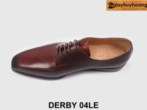 Giày da trẻ trung nam màu nâu phối bò Derby 04LE 005
