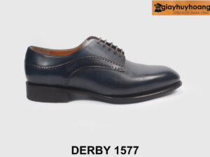 Giày da nam mũi trơn màu xanh dương Derby 1577 001