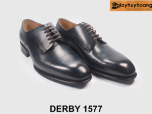 Giày da nam mũi trơn màu xanh dương Derby 1577 005