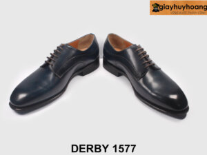 Giày da nam mũi trơn màu xanh dương Derby 1577 004