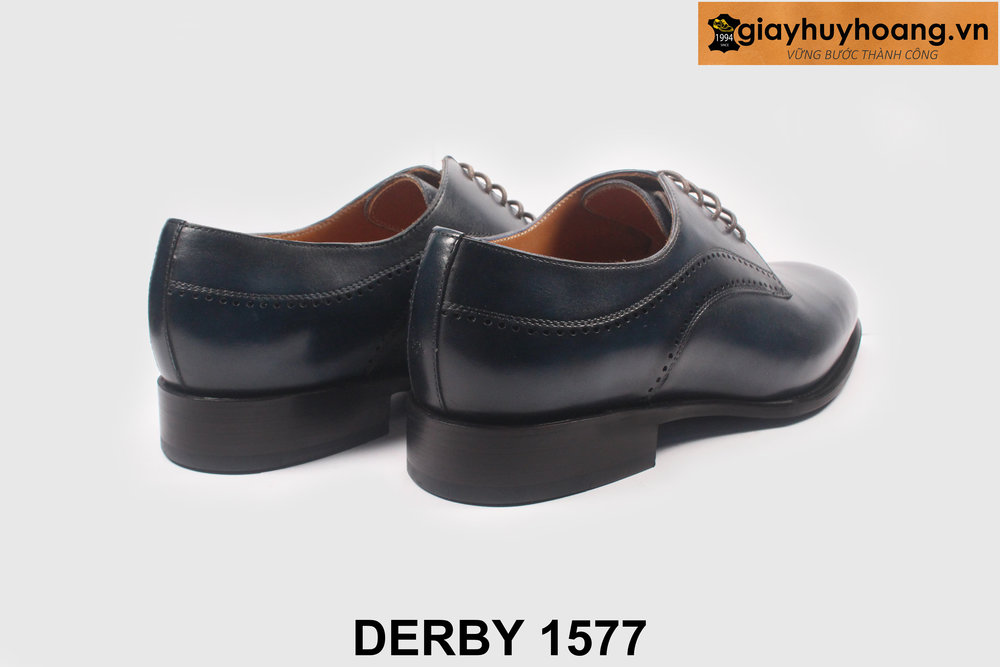 ban-giay-tay-nam-cong-so-thu-cong-derby-1577-5 Giày da nam mũi trơn màu xanh dương Derby 1577 003