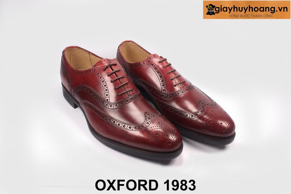 ban-giay-tay-nam-cong-so-thu-cong-oxford-1983-3 Giày tây oxford màu đỏ đô Wingtips cao cấp 1983 005