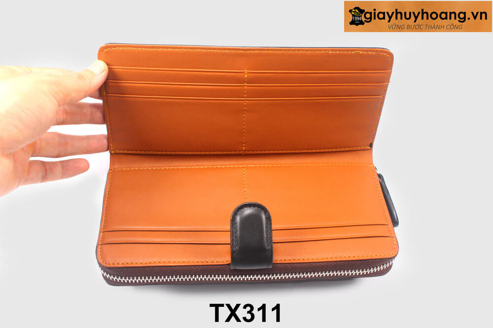 ban-vi-dai-cam-tay-nam-cao-cap-giayhuyhoangvn-tx311-3 Ví da nam dạng dài da bê con cao cấp TX311 005