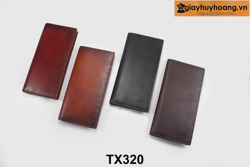 ban-vi-tui-cam-tay-da-nam-cao-cap-giayhuyhoangvn-tx320-1 Ví dài da nam đựng tiền nhiều màu cao cấp TX320 001
