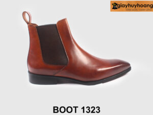 Giày boot nam cổ cao da bê cao cấp màu nâu bò 1323 0014