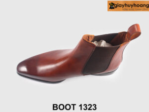 Giày boot nam cổ cao da bê cao cấp màu nâu bò 1323 0018