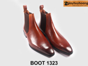 Giày boot nam cổ cao da bê cao cấp màu nâu bò 1323 0017