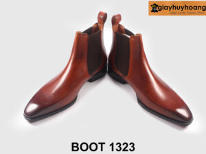 Giày boot nam cổ cao da bê cao cấp màu nâu bò 1323 0016