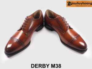 Giày da nam cao cấp màu bò chính hãng Derby M38 003