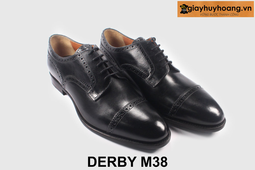 ban-giay-da-derby-nam-cao-cap-m38-tre-trung-giayhuyhoangvn-3 Giày da derby nam màu đen thời trang chính hãng M38 004