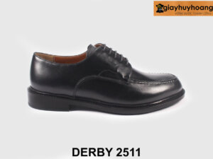 Giày da nam công sở mũi tròn màu đen Derby 2511 001