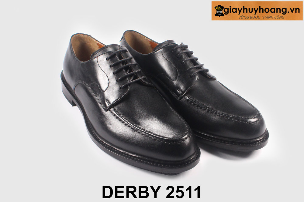 ban-giay-da-derby-nam-mui-tron-2511-giayhuyhoangvn-8 Giày da nam công sở mũi tròn màu đen Derby 2511 004