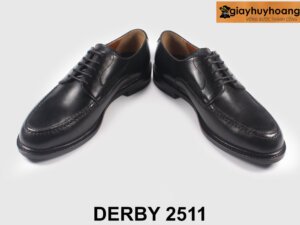 Giày da nam công sở mũi tròn màu đen Derby 2511 003