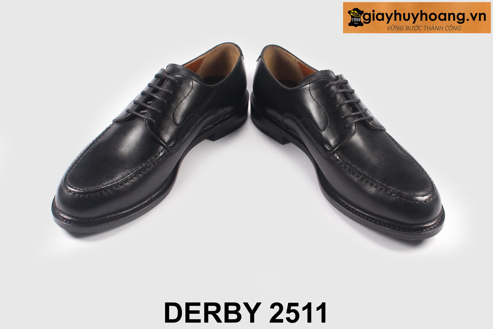 ban-giay-da-derby-nam-mui-tron-2511-giayhuyhoangvn-9 Giày da nam công sở mũi tròn màu đen Derby 2511 003