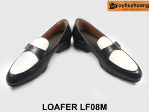 Size 43 Giày lười nam đen phối trắng thời trang Loafer LF08M 003