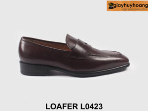 Giày lười nam loafer màu nâu đế khâu chỉ bền bỉ L0423 001