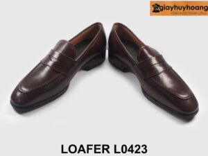 Giày lười nam loafer màu nâu đế khâu chỉ bền bỉ L0423 003
