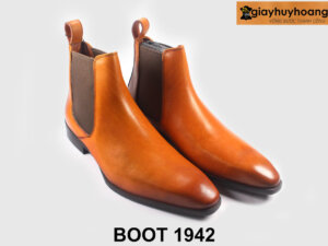 Size 38 giày da boot nam màu bò sáng tôn dáng 1942 004