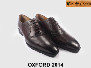 Giày tây nam màu nâu mũi hoa văn brogues Oxford T2014 004