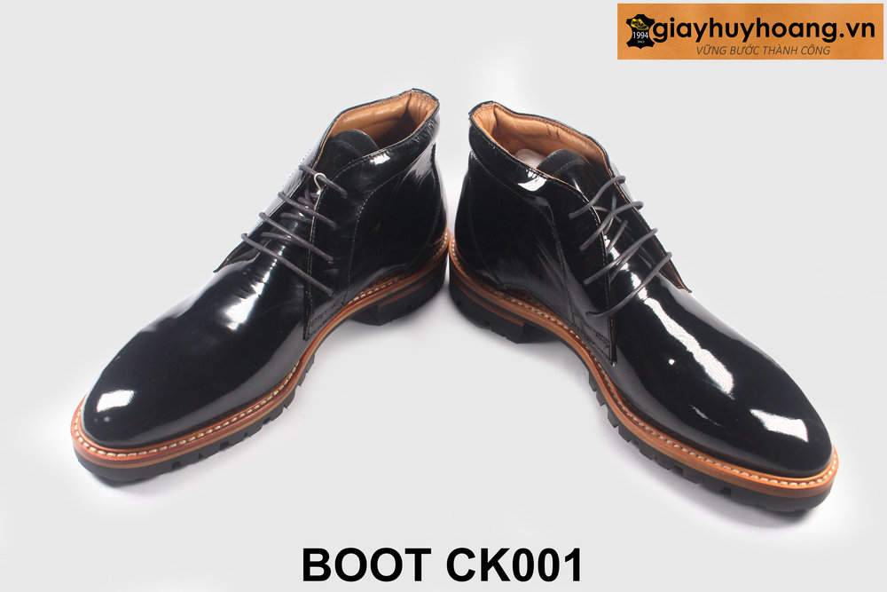 ban-giay-da-nam-co-lung-bong-kinh-ck001-giayhuyhoangvn-4 Size 41 Giày da cổ lửng chukka boot nam đen bóng CK001 004