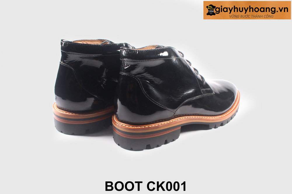 ban-giay-da-nam-co-lung-bong-kinh-ck001-giayhuyhoangvn-5 Size 41 Giày da cổ lửng chukka boot nam đen bóng CK001 003