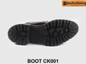 Size 41 Giày da cổ lửng chukka boot nam đen bóng CK001 002