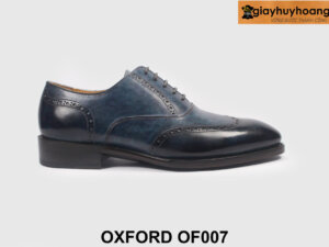 Giày da oxford nam cao cấp xanh nhuộm thủ công OF007 001