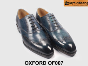 Giày da oxford nam cao cấp xanh nhuộm thủ công OF007 006