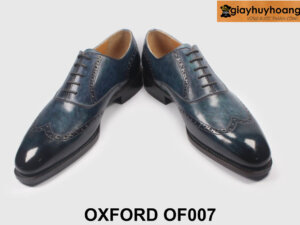 Giày da oxford nam cao cấp xanh nhuộm thủ công OF007 005