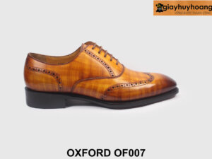 Giày da oxford nam màu bò sọc caro OF007 001