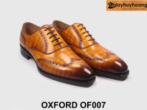 Giày da oxford nam màu bò sọc caro OF007 004