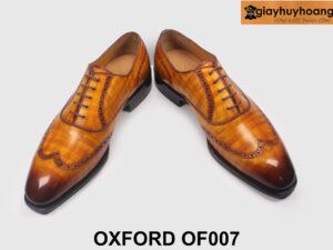 Giày da oxford nam màu bò sọc caro OF007 003