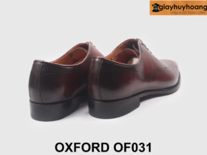 Giày da nam oxford đục lỗ Wingtips đỏ đô cao cấp OF031 003