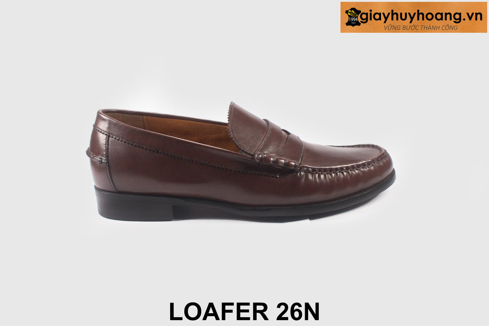 ban-giay-da-nam-loafer-mocasin-nau-26n-giayhuyhoangvn-1 Size 43 giày lười nam đế cao su mocasin Loafer 26N 001