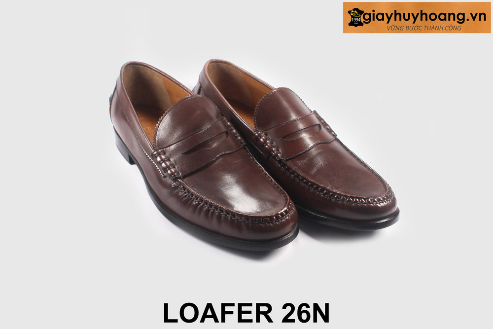 ban-giay-da-nam-loafer-mocasin-nau-26n-giayhuyhoangvn-3 Size 43 giày lười nam đế cao su mocasin Loafer 26N 004